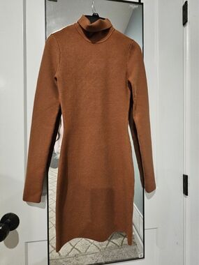 Forever 21 Burnt Orange Long Sleeve Turtleneck Dress